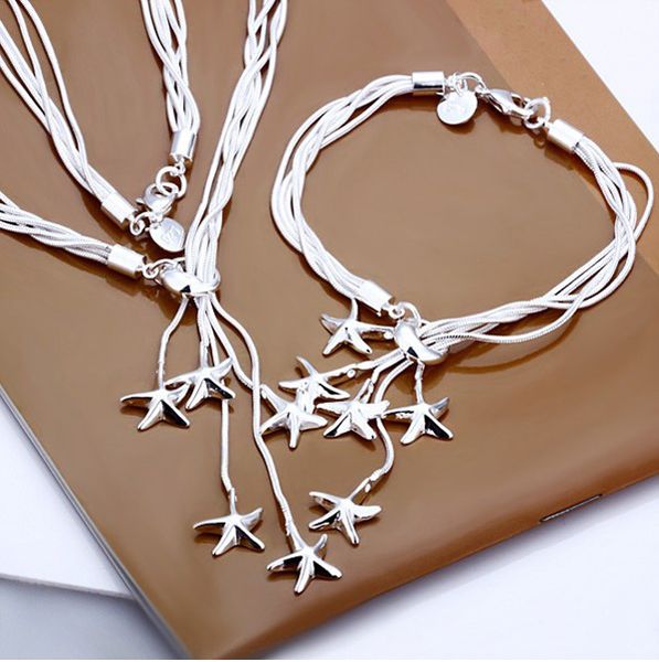 2021 new classical 925 sterling silver 5 sea stars necklaces+bracelets women jewelry sets fashion costume jewelry sets for women
2021 new classical 925 sterling silver 5 sea stars necklaces+bracelets women jewelry sets fashion costume jewelry sets for women