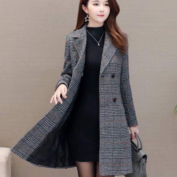 women thin winter wool medium length double-breasted jacket trellis ladies jackets thicken gtzt, Black
women thin winter wool medium length double-breasted jacket trellis ladies jackets thicken gtzt, Black