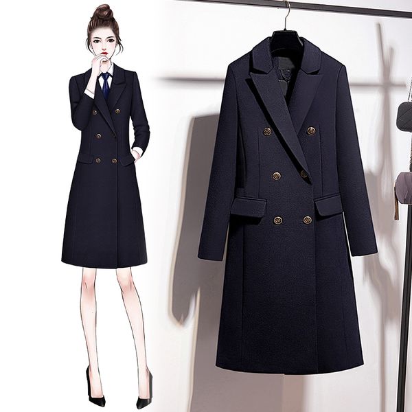 professional woolen women's middle and long tussock thickened waist slim coat jewelry store uniform work clothes, Black
professional woolen women's middle and long tussock thickened waist slim coat jewelry store uniform work clothes, Black