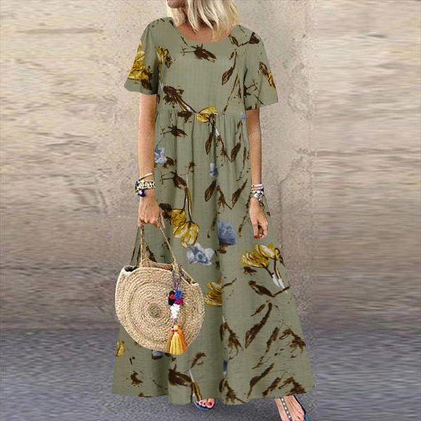 zanzea fashion summer maxi dress womens printed sundress casual short sleeve vestidos female high waist robe femme plus size, Black;gray
zanzea fashion summer maxi dress womens printed sundress casual short sleeve vestidos female high waist robe femme plus size, Black;gray