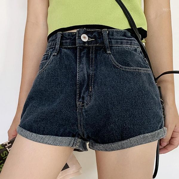 high waist solid color denim shorts jean female summer loose korean version thin student curling wide leg jeans shorts1, Blue
high waist solid color denim shorts jean female summer loose korean version thin student curling wide leg jeans shorts1, Blue