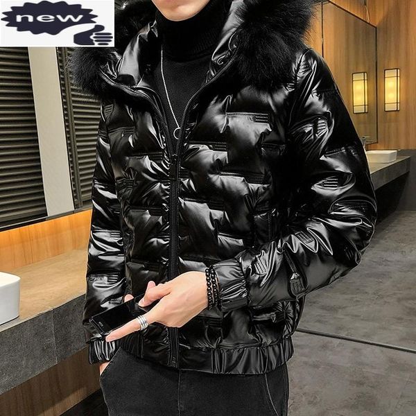 2021 winter thick warm mens hooded coat faux fur collar down parka fashion casual zipper solid plaid short jacket, Black
2021 winter thick warm mens hooded coat faux fur collar down parka fashion casual zipper solid plaid short jacket, Black