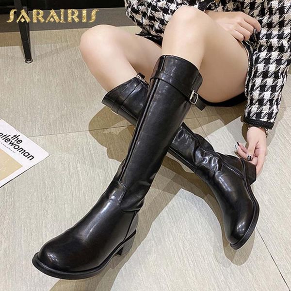 boots sarairis 2021 design trendy thick heels mid calf zipper women sheos comfy buckle decoration equestrain shoes ladies, Black
boots sarairis 2021 design trendy thick heels mid calf zipper women sheos comfy buckle decoration equestrain shoes ladies, Black