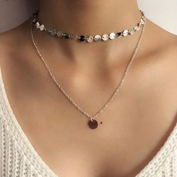 brling new 2020 fashion ins vintage chain pendant choker sequin double layer alloy necklace for women girls gifts party, Golden;silver
brling new 2020 fashion ins vintage chain pendant choker sequin double layer alloy necklace for women girls gifts party, Golden;silver