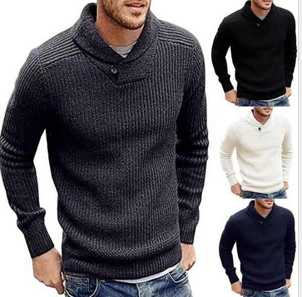 2020 autumn and winter men's men's sweaters solid color one buckle pullover sweater, White;black
2020 autumn and winter men's men's sweaters solid color one buckle pullover sweater, White;black