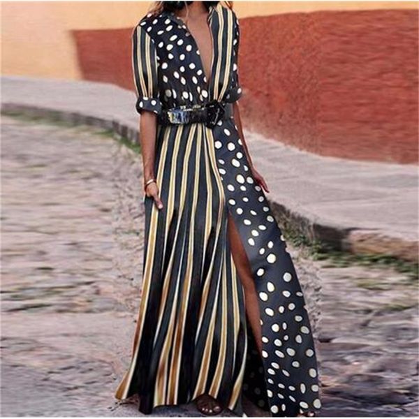 2021 new long striped summer woman polka dot shreds boho shirt chiffon women robe femme 4x1h, White
2021 new long striped summer woman polka dot shreds boho shirt chiffon women robe femme 4x1h, White