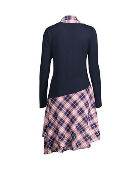 new 2020 fashion trend women's ea plaid splicing long sleeve irregular bottom drs, Black;gray
new 2020 fashion trend women's ea plaid splicing long sleeve irregular bottom drs, Black;gray