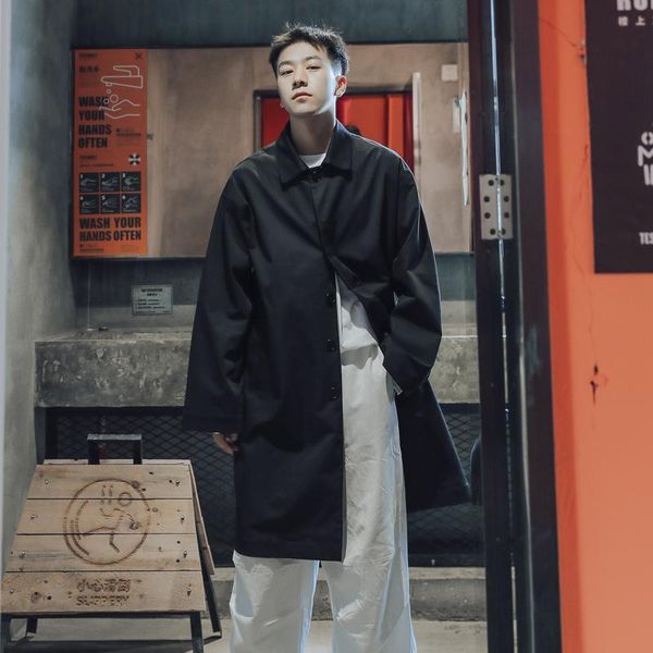 men's trench coats long winter coat korean gray autumn collar loose fashion men streetwear chaquetas hombre clothing df50tc, Tan;black
men's trench coats long winter coat korean gray autumn collar loose fashion men streetwear chaquetas hombre clothing df50tc, Tan;black