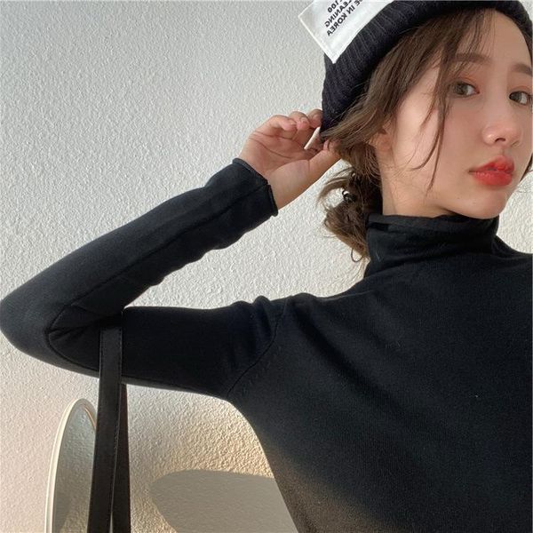 women's t-shirt autumn winter bottom cotton long sleeve high-neck t shirt women casual slim basic tshirt solid color tee female, White
women's t-shirt autumn winter bottom cotton long sleeve high-neck t shirt women casual slim basic tshirt solid color tee female, White