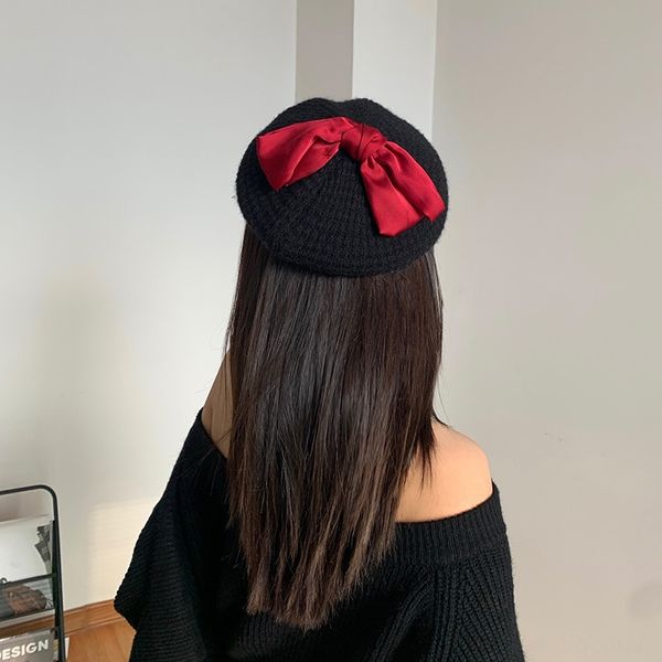 cblkd bow women's painter's beret knitting big headband painter's hat autumn winter beret british net red hat, Brown;gray
cblkd bow women's painter's beret knitting big headband painter's hat autumn winter beret british net red hat, Brown;gray