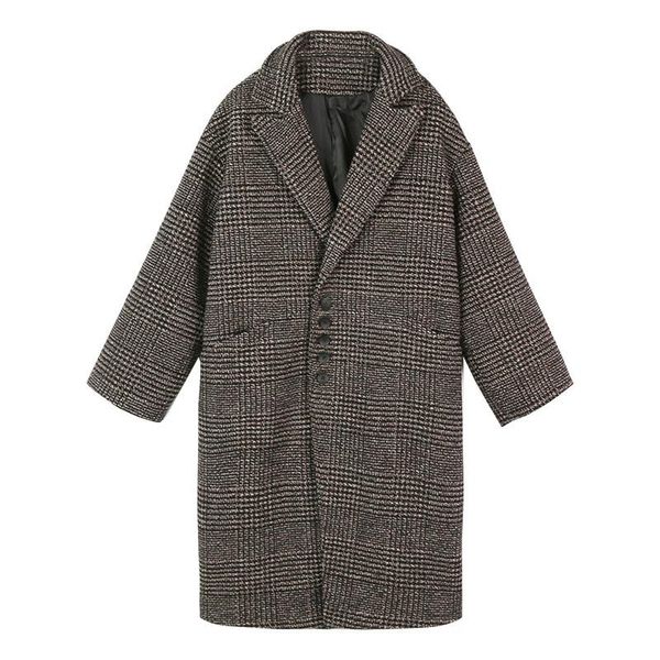 2020 autumn winter woolen coat women's korean loose nizi plaid blazers suits jackets female outerwear long wool coat x149, Black
2020 autumn winter woolen coat women's korean loose nizi plaid blazers suits jackets female outerwear long wool coat x149, Black