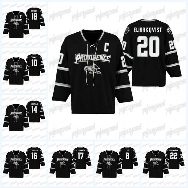 providence friars black ice hockey tournament replica away jersey tyce thompson jon barry kasper bjorkqvist tyce thompson jacob bryson, Black;red 
providence friars black ice hockey tournament replica away jersey tyce thompson jon barry kasper bjorkqvist tyce thompson jacob bryson, Black;red