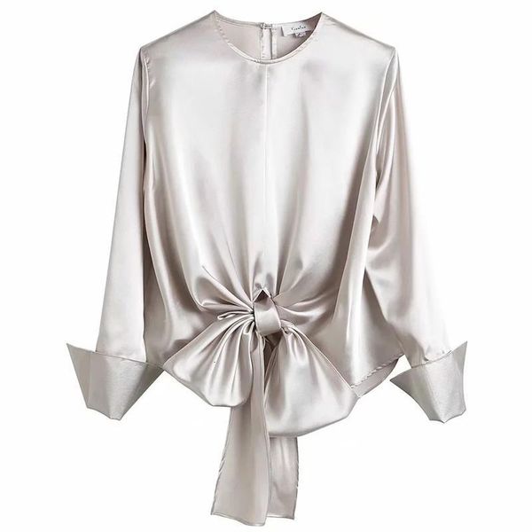 2020 spring elegant loose sweet blouses bow shirt ladies o-neck streamers long-sleeved solid color drop shipping, White
2020 spring elegant loose sweet blouses bow shirt ladies o-neck streamers long-sleeved solid color drop shipping, White