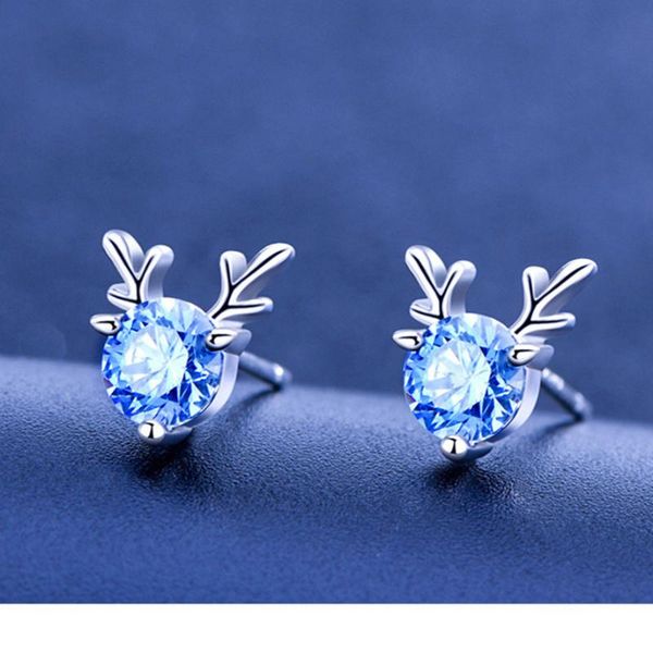 stud ladies s925 sterling silver classic cute antlers inlaid blue zircon earrings jewelry couple fashion personality holiday gifts, Golden;silver
stud ladies s925 sterling silver classic cute antlers inlaid blue zircon earrings jewelry couple fashion personality holiday gifts, Golden;silver