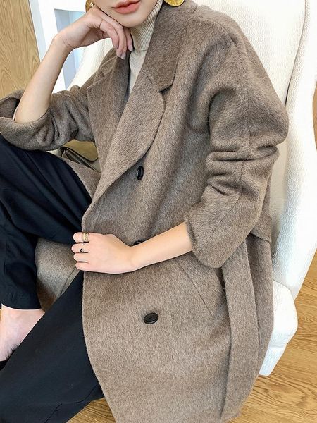autumn and winter 2021 new double-sided cashmere coat women's loose lace large medium length high-end women's tweed coat1, Black
autumn and winter 2021 new double-sided cashmere coat women's loose lace large medium length high-end women's tweed coat1, Black