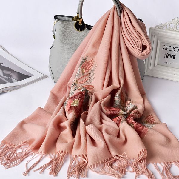 100% wool scarf of women brand 2020 xales and wraps for bride maid honor at the embroidery ladies pashmina winter 7q1s, Blue;gray
100% wool scarf of women brand 2020 xales and wraps for bride maid honor at the embroidery ladies pashmina winter 7q1s, Blue;gray