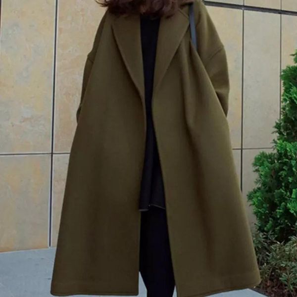 2021 new large casual woolen coat classic solid color autumn winter women outwear long sleeve female woolen coat, Tan;black
2021 new large casual woolen coat classic solid color autumn winter women outwear long sleeve female woolen coat, Tan;black