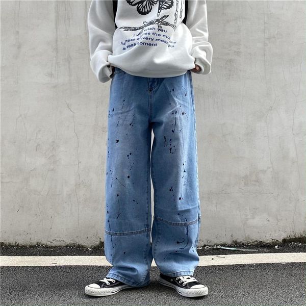 men's jeans men graffiti ink contrast print patchwork loose straight baggy denim pant streetwear hip hop japanese fashion black blue
men's jeans men graffiti ink contrast print patchwork loose straight baggy denim pant streetwear hip hop japanese fashion black blue