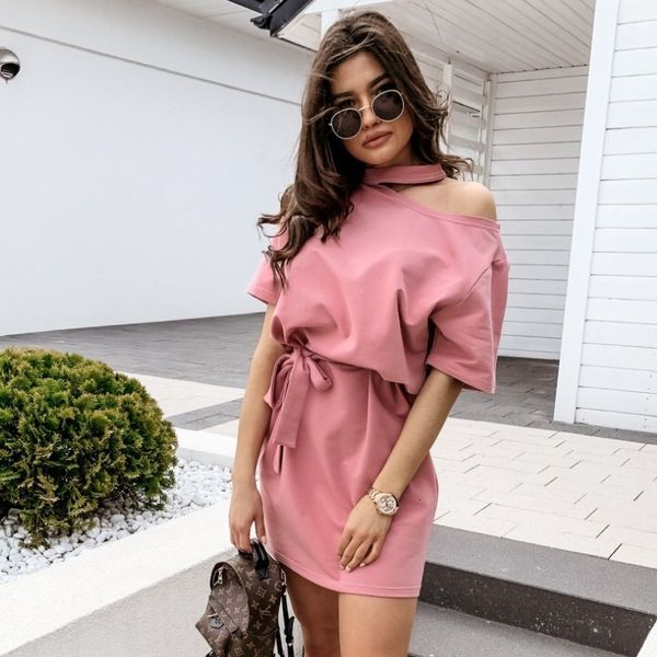 2021 new women loose short sleeve halter solid mini summer casual hollow out sashes ladies simple open shoulder vf8y, Black;gray
2021 new women loose short sleeve halter solid mini summer casual hollow out sashes ladies simple open shoulder vf8y, Black;gray