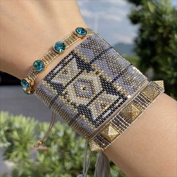 bluestar women 3pcs one set gemetric bangles handmade bohemian crystal bead micro pave zircon miyuki bracelets, Black
bluestar women 3pcs one set gemetric bangles handmade bohemian crystal bead micro pave zircon miyuki bracelets, Black