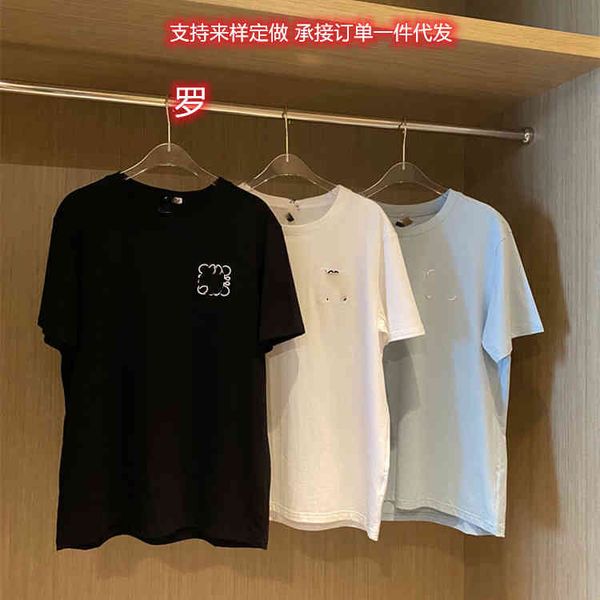 2022 factory wholesale new summer men's and women's lew embroidery loose short sleeve fashion simple t-shirt top, White
2022 factory wholesale new summer men's and women's lew embroidery loose short sleeve fashion simple t-shirt top, White