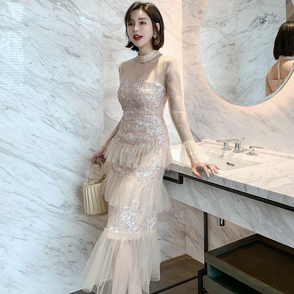 2021 new woman long sleeves sequins knitted skirt prom cake ruffle dresses o6z3, Black;gray
2021 new woman long sleeves sequins knitted skirt prom cake ruffle dresses o6z3, Black;gray