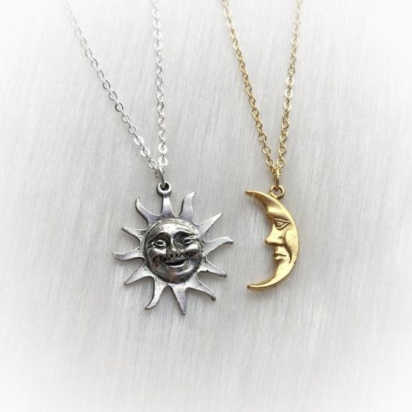 pendant necklaces sun and moon friendship soul mate necklaces, vintage style faces,moon necklace set, Silver
pendant necklaces sun and moon friendship soul mate necklaces, vintage style faces,moon necklace set, Silver