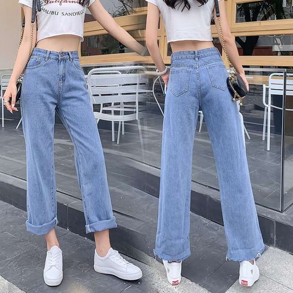 fall 2019 new korean version of student capris jeans women's big fat mm loose light blue wide leg pants
fall 2019 new korean version of student capris jeans women's big fat mm loose light blue wide leg pants