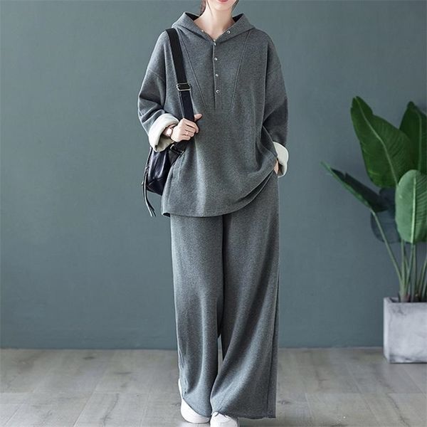 plus size two piece set suit hoodies women autumn winter cotton knitted hooded loose long pants 2 piece set 201119, White
plus size two piece set suit hoodies women autumn winter cotton knitted hooded loose long pants 2 piece set 201119, White