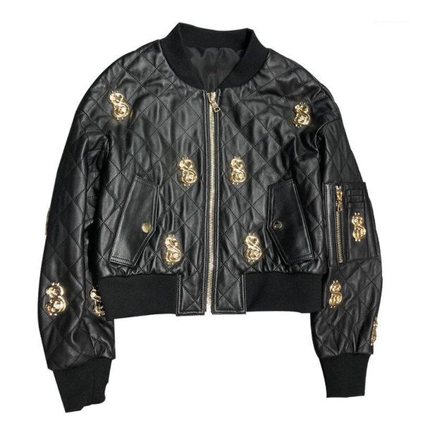 women's leather & faux 2021 winter thick warm genuine jacket studded women real sheepskin coat baseball basic bomber brand designer 1, Black
women's leather & faux 2021 winter thick warm genuine jacket studded women real sheepskin coat baseball basic bomber brand designer 1, Black