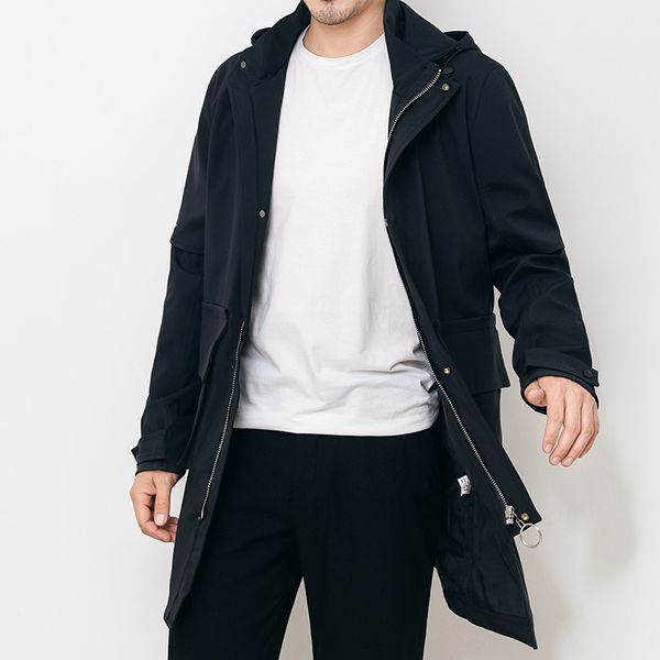 korean version medium length fashion brand hooded casual versatile autumn business windbreaker men's coat, Tan;black
korean version medium length fashion brand hooded casual versatile autumn business windbreaker men's coat, Tan;black