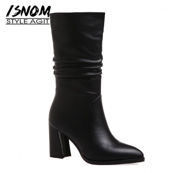 isnom cow leather slouch boots women mid-calf boot woman high heels shoes female pointed toe fashion shoes ladies winter 20201, Black
isnom cow leather slouch boots women mid-calf boot woman high heels shoes female pointed toe fashion shoes ladies winter 20201, Black