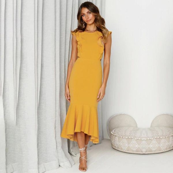 dower me backless sheath bodycon yellow women dress o neck sleeveless ruffled vestidos cocktail party summer maxi red dress1, Black;gray
dower me backless sheath bodycon yellow women dress o neck sleeveless ruffled vestidos cocktail party summer maxi red dress1, Black;gray