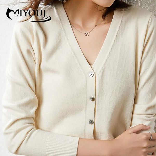 miyouj cardigan v-neck single breasted knitwear slim solid color coat short autumn and winter woman sweaters, White
miyouj cardigan v-neck single breasted knitwear slim solid color coat short autumn and winter woman sweaters, White