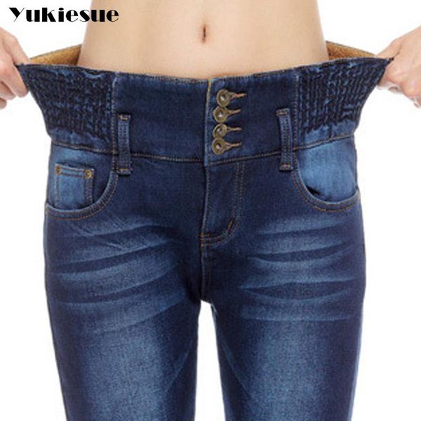 2020 winter warm women jeans high elastic waist skinny slim fleece with velvet soft denim pencil pants female jeans femme mujer, Blue
2020 winter warm women jeans high elastic waist skinny slim fleece with velvet soft denim pencil pants female jeans femme mujer, Blue