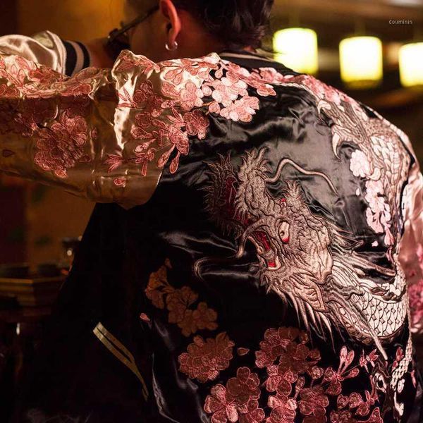 makuluya reversible coats high street streetwear yokosuka sakura cherry blossoms dragon embroidery jacket l61, Black;brown
makuluya reversible coats high street streetwear yokosuka sakura cherry blossoms dragon embroidery jacket l61, Black;brown