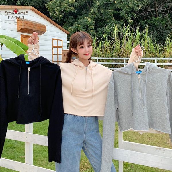 women's hoodies & sweatshirts women's zipper hooded casual short for female loose pullovers autumn thin student long sleeve crop1, Black
women's hoodies & sweatshirts women's zipper hooded casual short for female loose pullovers autumn thin student long sleeve crop1, Black