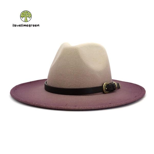 Autumn Winter New Women Men Elegat Woolen Felt Fedora Hat with Wide Brim Leather Belt Painted Jazz Panama Hat, Blue;gray
Autumn Winter New Women Men Elegat Woolen Felt Fedora Hat with Wide Brim Leather Belt Painted Jazz Panama Hat, Blue;gray