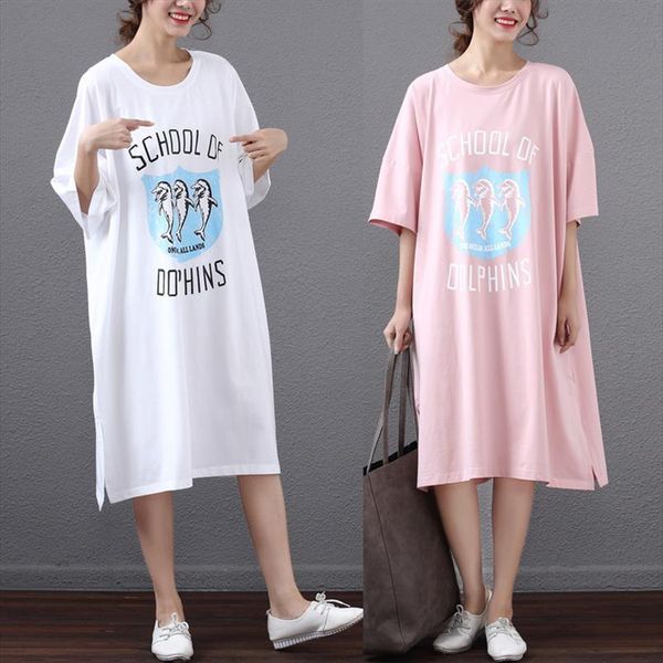 2019 summer new arrival loose female t shirt korean casual wild long pattern print cotton white t shirt plus size
2019 summer new arrival loose female t shirt korean casual wild long pattern print cotton white t shirt plus size