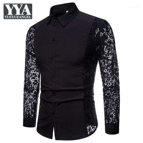 men's dress shirts designer tuxedo men lace long sleeve slim fit turn-down collar classic solid color black white mens casual 1, White;black
men's dress shirts designer tuxedo men lace long sleeve slim fit turn-down collar classic solid color black white mens casual 1, White;black