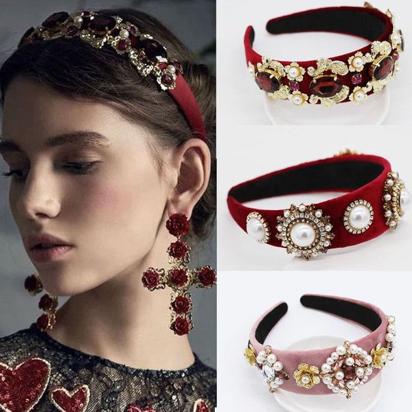 hair accessories retro baroque headband charm crystal women crown luxury velvet hairband handmade wedding jewelry
hair accessories retro baroque headband charm crystal women crown luxury velvet hairband handmade wedding jewelry