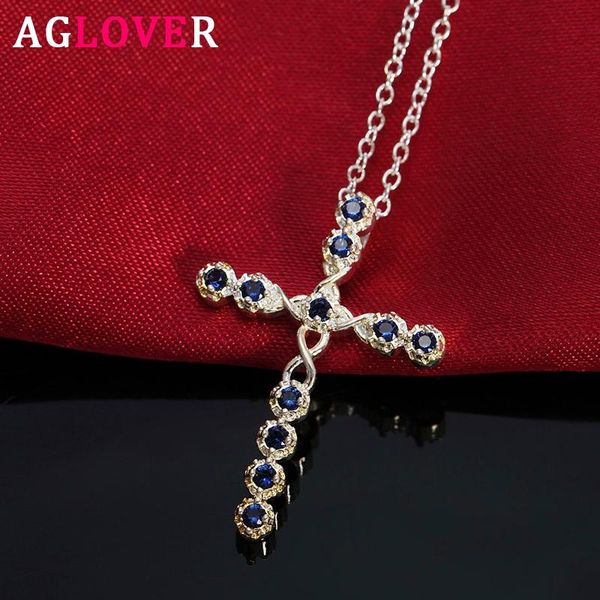 chains aglover 925 sterling silver zircon 18 inch blue cross pendant necklace for woman man fashion wedding jewelry gift
chains aglover 925 sterling silver zircon 18 inch blue cross pendant necklace for woman man fashion wedding jewelry gift
