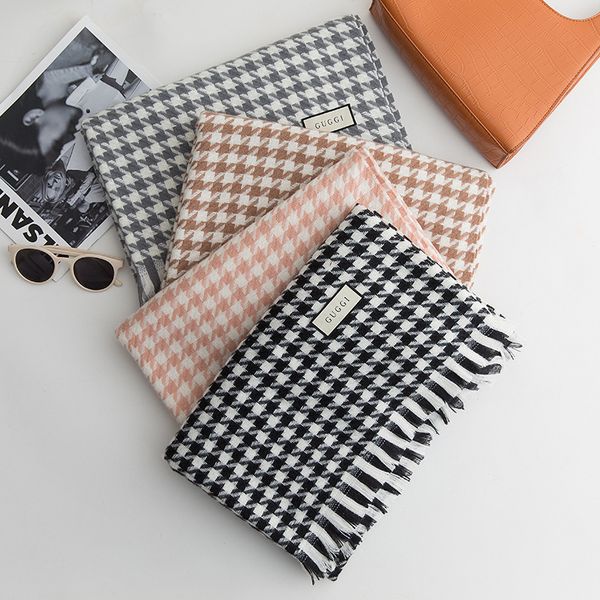 new style thousand bird check scarf for women's autumn and winter extra warm classic plaid shawl dual purpose student couple ins tassel, Blue;gray
new style thousand bird check scarf for women's autumn and winter extra warm classic plaid shawl dual purpose student couple ins tassel, Blue;gray