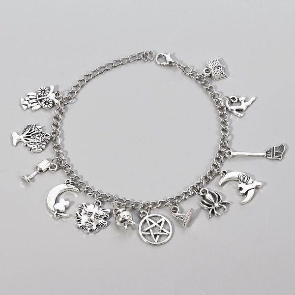 charm bracelets halloween bracelet star moon horror spider magic broom punk christmas for women man unisex, Golden;silver
charm bracelets halloween bracelet star moon horror spider magic broom punk christmas for women man unisex, Golden;silver
