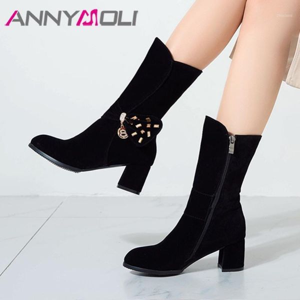 annymoli mid calf boots woman med heel boots thick heel shoes zip metal decoration ladies autumn winter black plus size 451
annymoli mid calf boots woman med heel boots thick heel shoes zip metal decoration ladies autumn winter black plus size 451