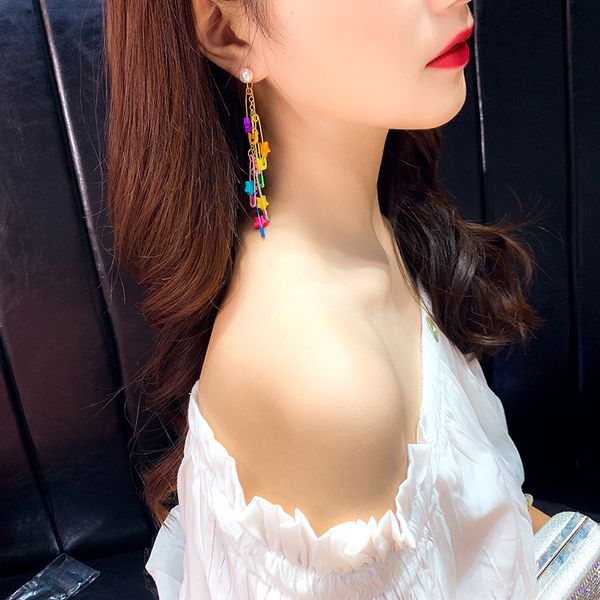 fashion chic elegant color star tassel earrings korean style clip painted pearl long vacation style eardrop earring womens fashion design, Golden
fashion chic elegant color star tassel earrings korean style clip painted pearl long vacation style eardrop earring womens fashion design, Golden