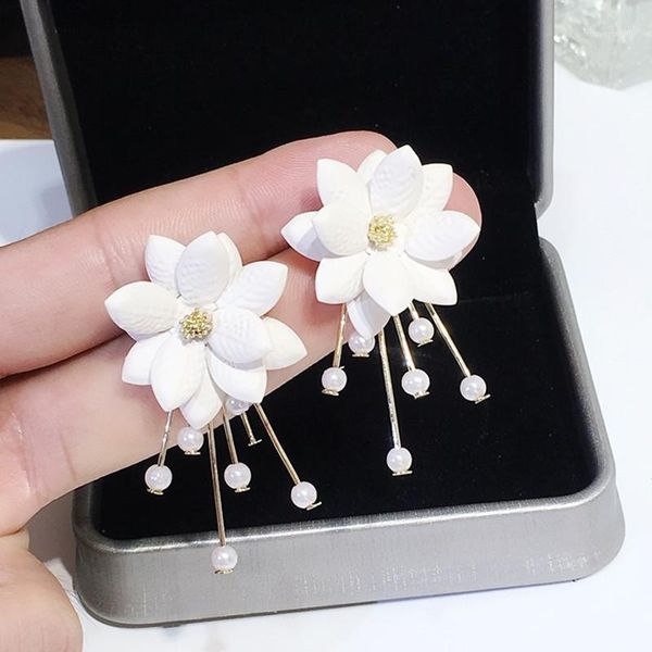 Dominated new temperament pearl earrings fashion three-dimensional flowers contracted imitation Women Drop earrings Jewelry1, Silver
Dominated new temperament pearl earrings fashion three-dimensional flowers contracted imitation Women Drop earrings Jewelry1, Silver
