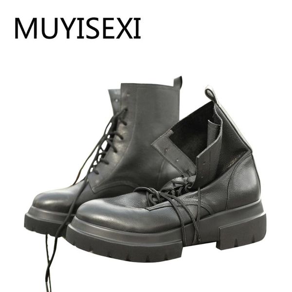 boots motorcycle ankle lace-up genuine leather 5cm thick high heels platform western career women plus size tn17 muyisexi, Black
boots motorcycle ankle lace-up genuine leather 5cm thick high heels platform western career women plus size tn17 muyisexi, Black