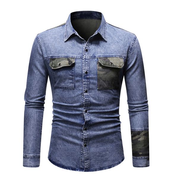 negizber 2019 autumn jeans shirt men casual camouflage patchwork long sleeve shirts men mens denim shirts streetwear c1211, White;black
negizber 2019 autumn jeans shirt men casual camouflage patchwork long sleeve shirts men mens denim shirts streetwear c1211, White;black