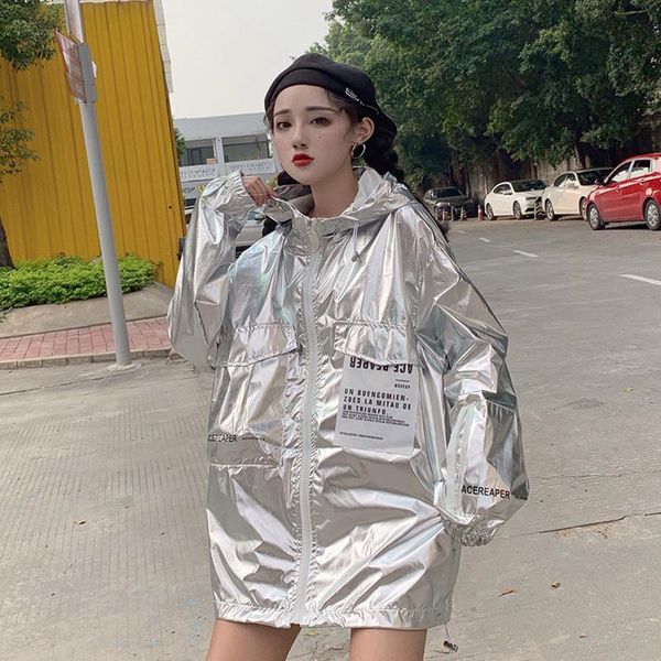 women's jackets 2021 autumn hooded bomber jacket women loose silver summer thin fluorescence hip hop plus size sunscreen coat v816, Black;brown
women's jackets 2021 autumn hooded bomber jacket women loose silver summer thin fluorescence hip hop plus size sunscreen coat v816, Black;brown